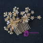 golden bride hair jewelry handmade crystal hair comb wedding hair comb