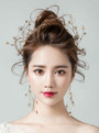 South Korea Party accessories Simple hair crystal droplets alloy shaped earrings
