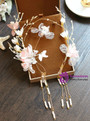 wedding hair accessories silk Flower Beaded tassels hairband