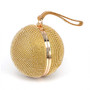 Fashion Golden Round ball Wristlets Women Clutch Evening Bag
