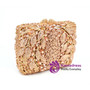 Leaves Pattern Luxury Champagne Crystal Diamond Clutch Bag