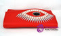 Crystal Devil Eye Red Pu Women's Clutch Bag Party Purse Evening Bag