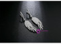 Luxury Cubic Zirconia With Feather Statement Earrings For Women