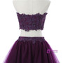 Sweetheart Short Mini Tulle Purple 2017 Homecoming Dresses A-line