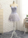 2017 Homecoming Dresses A-line Sweetheart Short Mini Feather