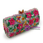 Evening Bag Flowers and Butterflies Wedding Party Purse Diamonds Pink