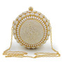 Pearl Bags Circle Shape Beaded Clutches Women Wedding Bag