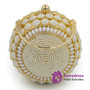 Pearl Bags Circle Shape Beaded Clutches Women Wedding Bag