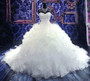 Fancy White/Ivory Strapless Organza Beading Wedding Dress Bridal Gown