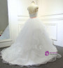 Design Organza Ruffles With Embroidery Beading Bodice Bridal Wedding Dress