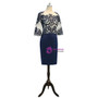 2017 Mother Of The Bride Dresses Sheath 3/4 Sleeves Navy Blue