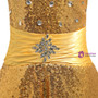 Halter Sequins Gold 2017 Girls Pageant Dresses For Weddings Ball Gown