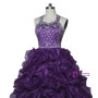 Halter Organza Purple 2017 Girls Pageant Dresses For Weddings Ball Gown