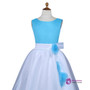 A-line Scoop Tulle Flowers Blue 2017 Flower Girl Dresses For Weddings