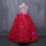 Red 2017 Girls Pageant Dresses For Weddings Ball Gown One-shoulder