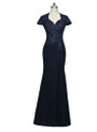 Navy Blue 2017 Mother Of The Bride Dresses Mermaid Cap Sleeves