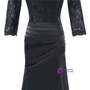 Black 2017 Mother Of The Bride Dresses Mermaid 3/4 Sleeves Satin