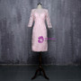 Pink 2017 Mother Of The Bride Dresses Sheath Chiffon Lace Beaded Wedding Party Dress