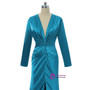 Mermaid Deep V-neck Long Sleeves Slit Sexy Long Evening Dresses