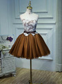 A-line Homecoming Dress Short/Mini brown Juniors Homecoming Dresses