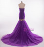 Purple Mermaid Strapless Sweetheart Prom Wedding Dress Formal Dresses