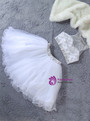 Cute Two Piece Jewel Sleeveless White Tulle Short Homecoming Dress with Beading