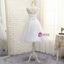 2017 Short Wedding Dresses A-line Tea Length Tulle Crystals Bow Backless