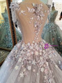 Real Photos Evening Dress Lace 3D Flowers Ball Gown Long Party Formal Dress