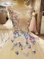 A Line Elegant Party Evening Dresses Long With Butterfly Lace Wedding Dress