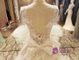 White Ball Gown Vap Beading Sleeves Corset Back Wedding Dress Long Train