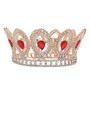 Queen Princess Tiara Red Crystal Bridal Tiaras Wedding Crown for Bride