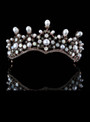 Crystal Pearl Bridal Tiaras Hairband Headpiece Black Rhinestone