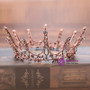 Large Ancient bronze Color Bridal Tiara Bride Queen King Crown Hair Ornaments Wedding Bridal
