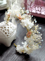 Elegance Flower Leaf Crystal Pearls Wedding Hair Vine Headband Bridal