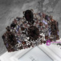 Large Tiaras Crown Red Rhinestones Crystal Black Gun Hair Headpiece