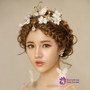 Gold Double Swan Pearl Wedding Tiaras Crowns Sweet Bridal Hair Accessories