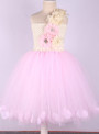 Pink Princess Flower Girl Dresses Wedding Ball Gowns Rose Petals