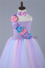 Cute Lavender Tulle Princess Dress Girl Party Birthday Wedding Flower Girl Dresses