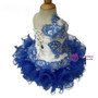 Ball Gowns Royal Blue Ruffle Crystal Little Kids Prom Party Dresses