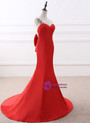 Evening Dresses Red Elegant Floor-length Party Prom Dress With Bow