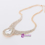 sexy selling dinner super large drop sparkling full rhinestone crystal necklace for women