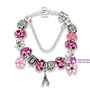 Silver Color Eiffel Tower Pan Charm Bracelet Crystal Flower Bead Bracelets & Bangles