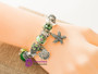 Ocean Style Tortoise Dolphin Charms Bracelets Green Murano Bead Bracelets