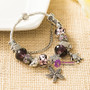 Women Charm Bracelets Fashion Purple Crystal Glass Bracelets & Bangles