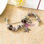 Women Charm Bracelets Fashion Purple Crystal Glass Bracelets & Bangles