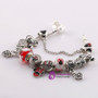 Red Pendant Crystal Beads 925 Sliver Plated Children lovely Bracelets & Bangles