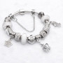 Vintage Silver plated Crystal Charm Crown Pendant Bracelet Women fit Original  Bracelet Jewelry