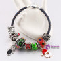 Leather Bracelet For Women/girl With Red Crystal Beads Child Christmas Gift