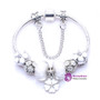 Monther's Day Gift Jewelry white Beads flower pendant European Bracelets for Women