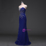 Sweetheart Mermaid Chiffon Beaded Royal Blue Evening Dresses Long 2017